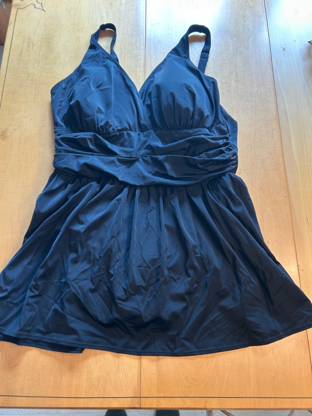 d&co. Beach Black one piece  Swim with Flared Skirt